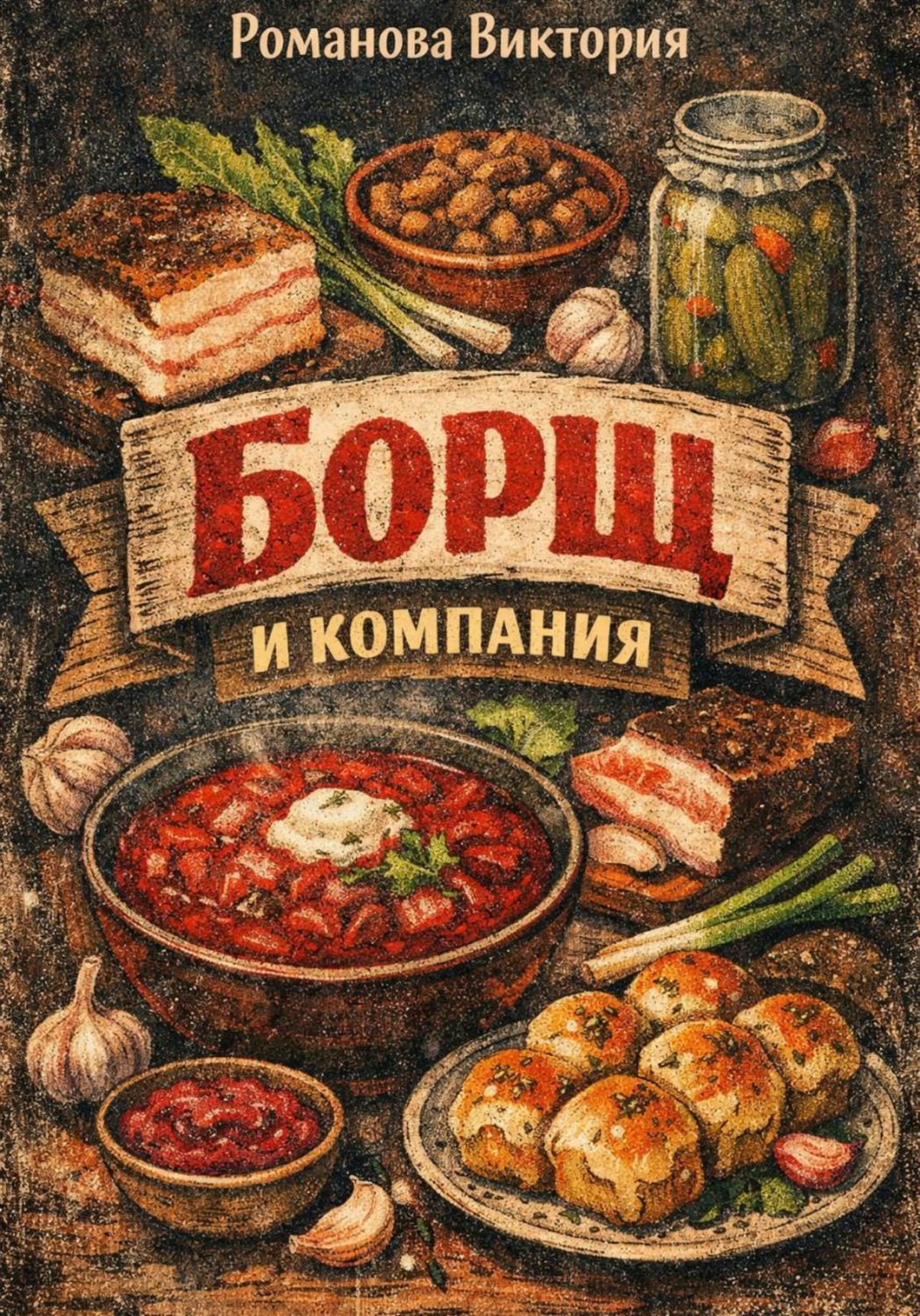 Обложка книги «Борщ и компания: пампушки, смалец, сало, намазки, салаты и закуски»