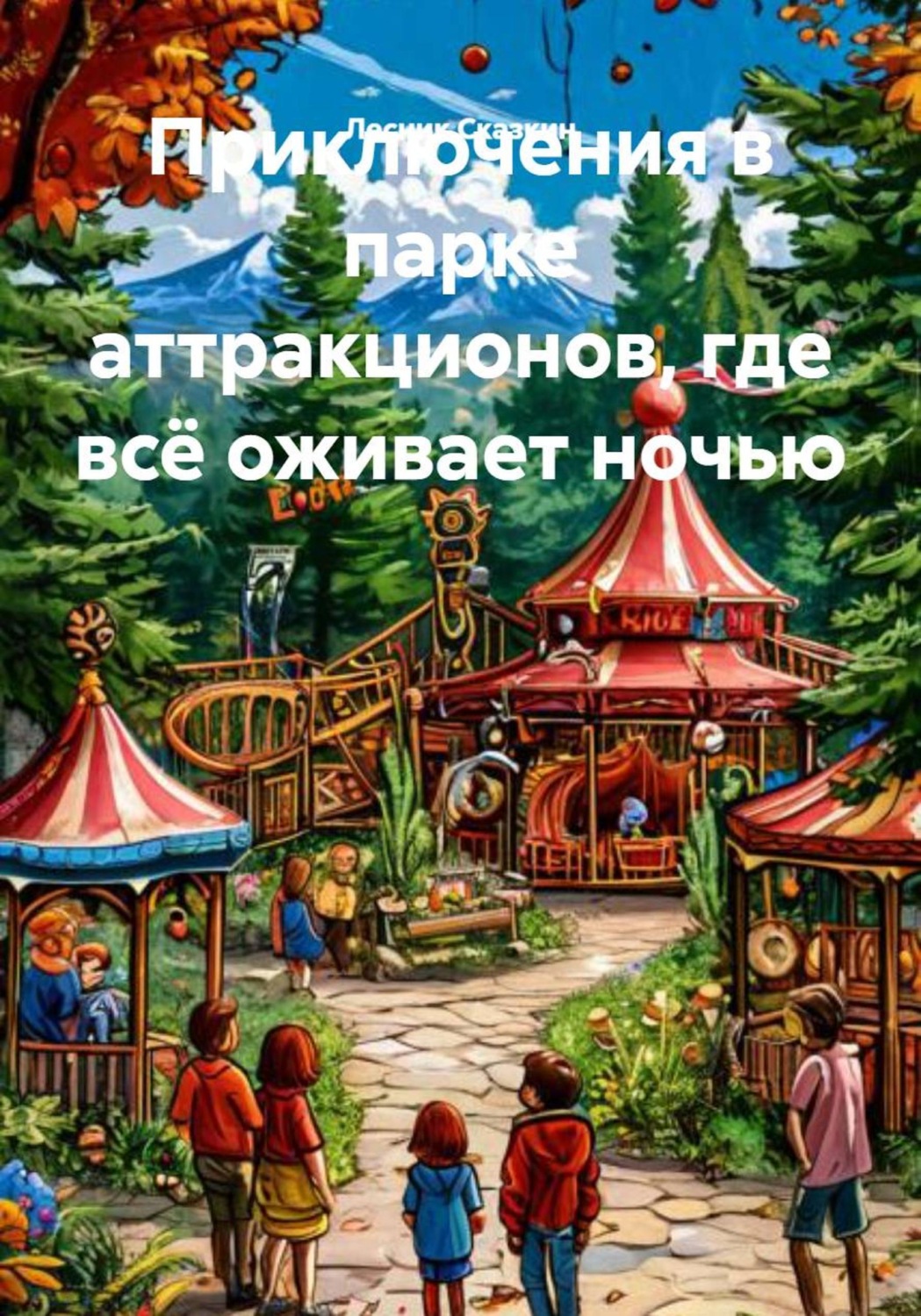 Обложка книги «Приключения в парке аттракционов, где всё оживает ночью»