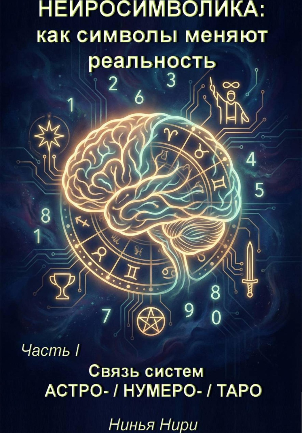 Обложка книги «НЕЙРОСИМВОЛИКА: как символы меняют реальность (связь систем астро, нумеро, таро). Часть 1»