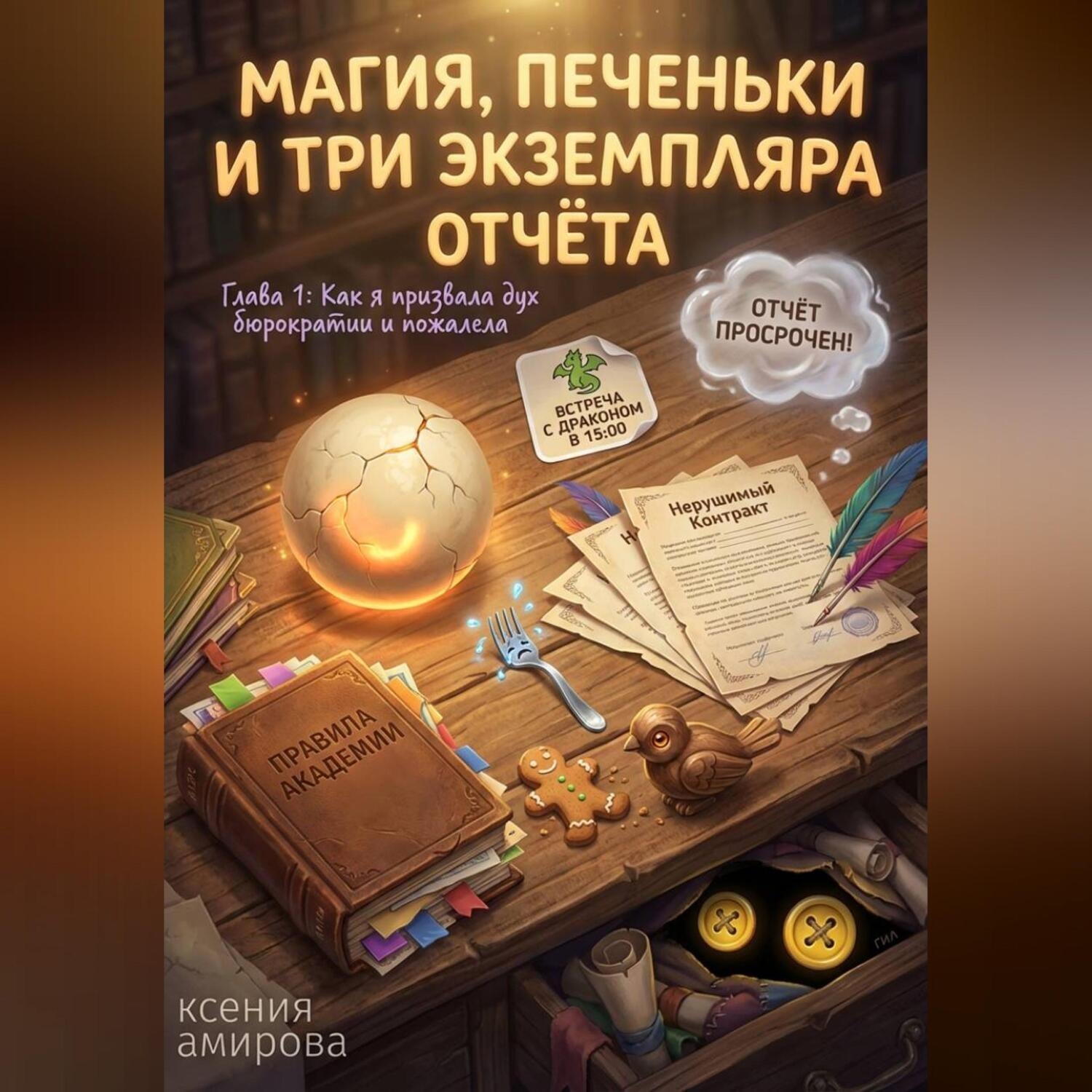Обложка книги «Магия, печеньки и три экземпляра отчета»
