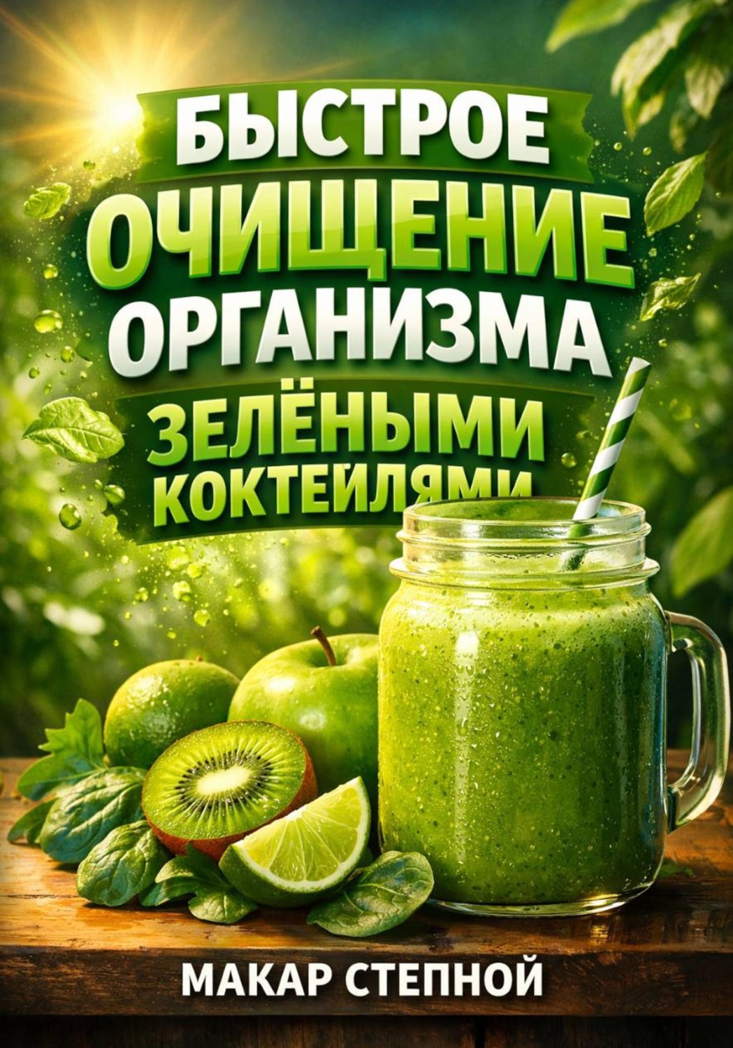 Обложка книги «Быстрое Очищение Организма Зелеными Коктейлями»