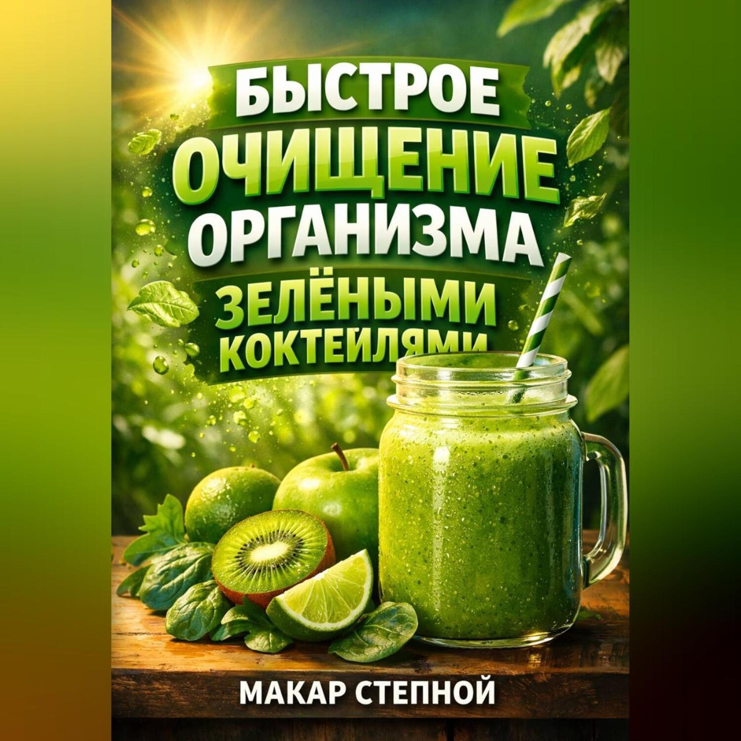 Обложка книги «Быстрое Очищение Организма Зелеными Коктейлями»