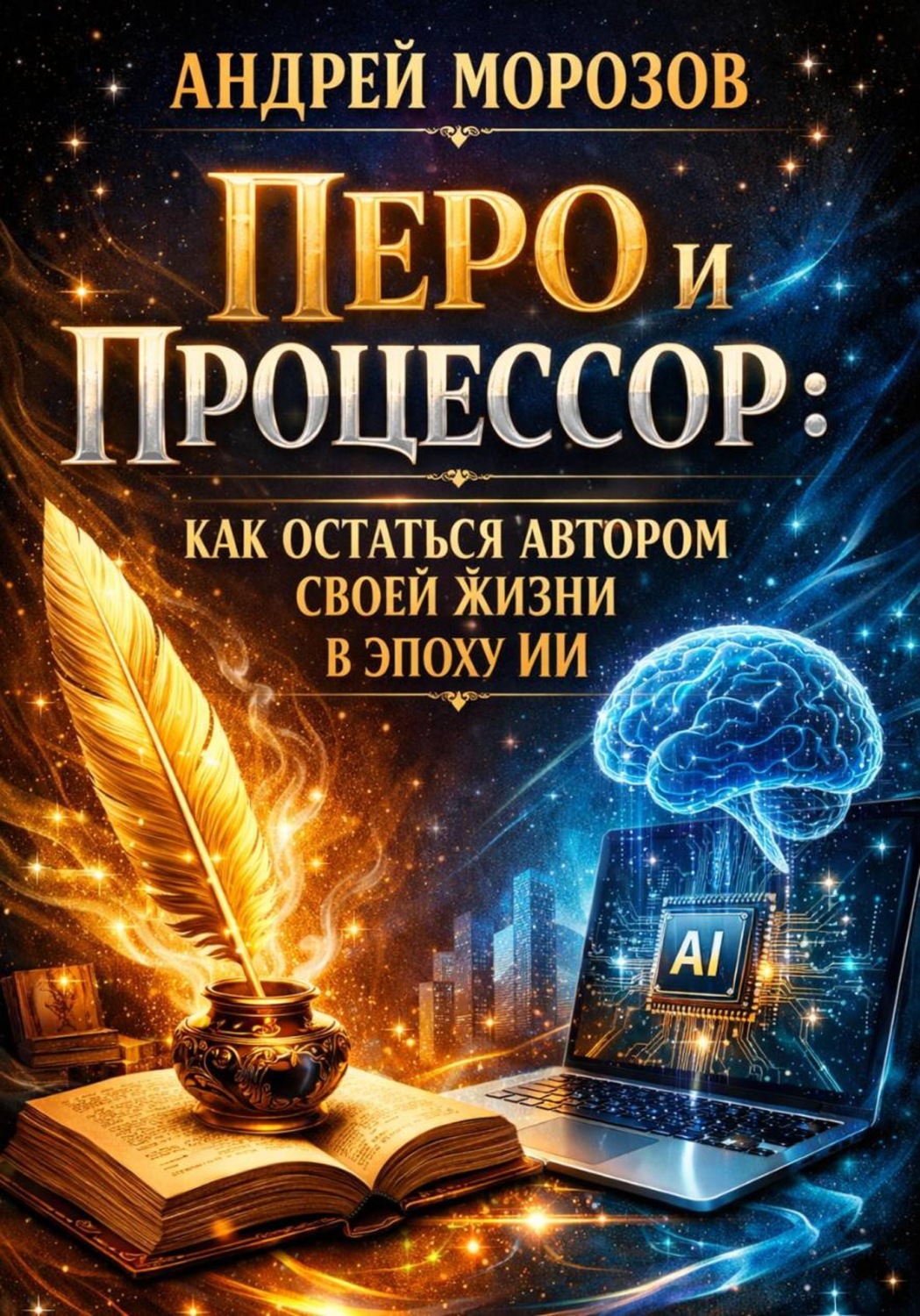 Обложка книги «Перо и процессор: как остаться автором своей жизни в эпоху ИИ»