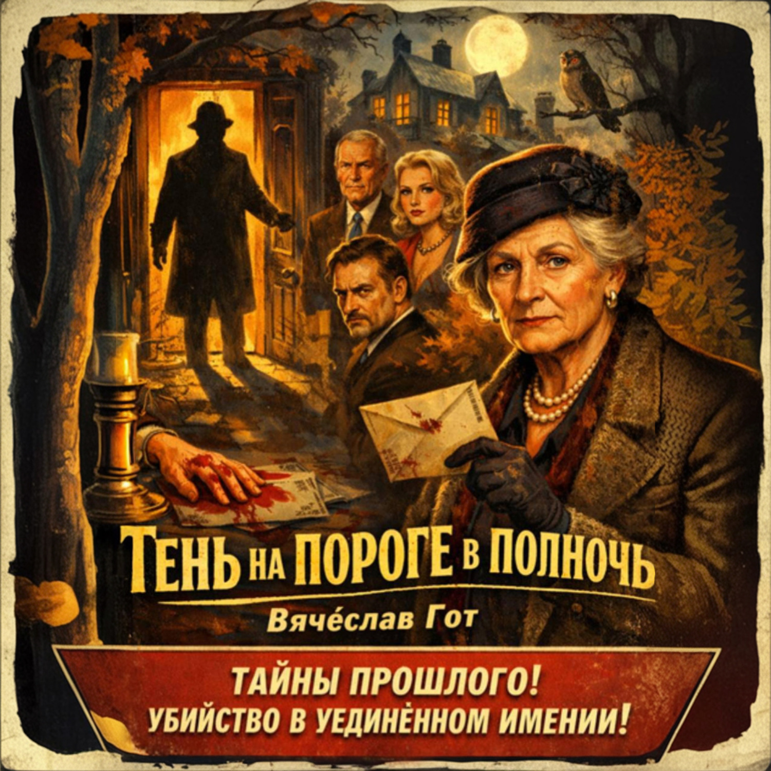 Обложка книги «Тень на пороге в полночь»