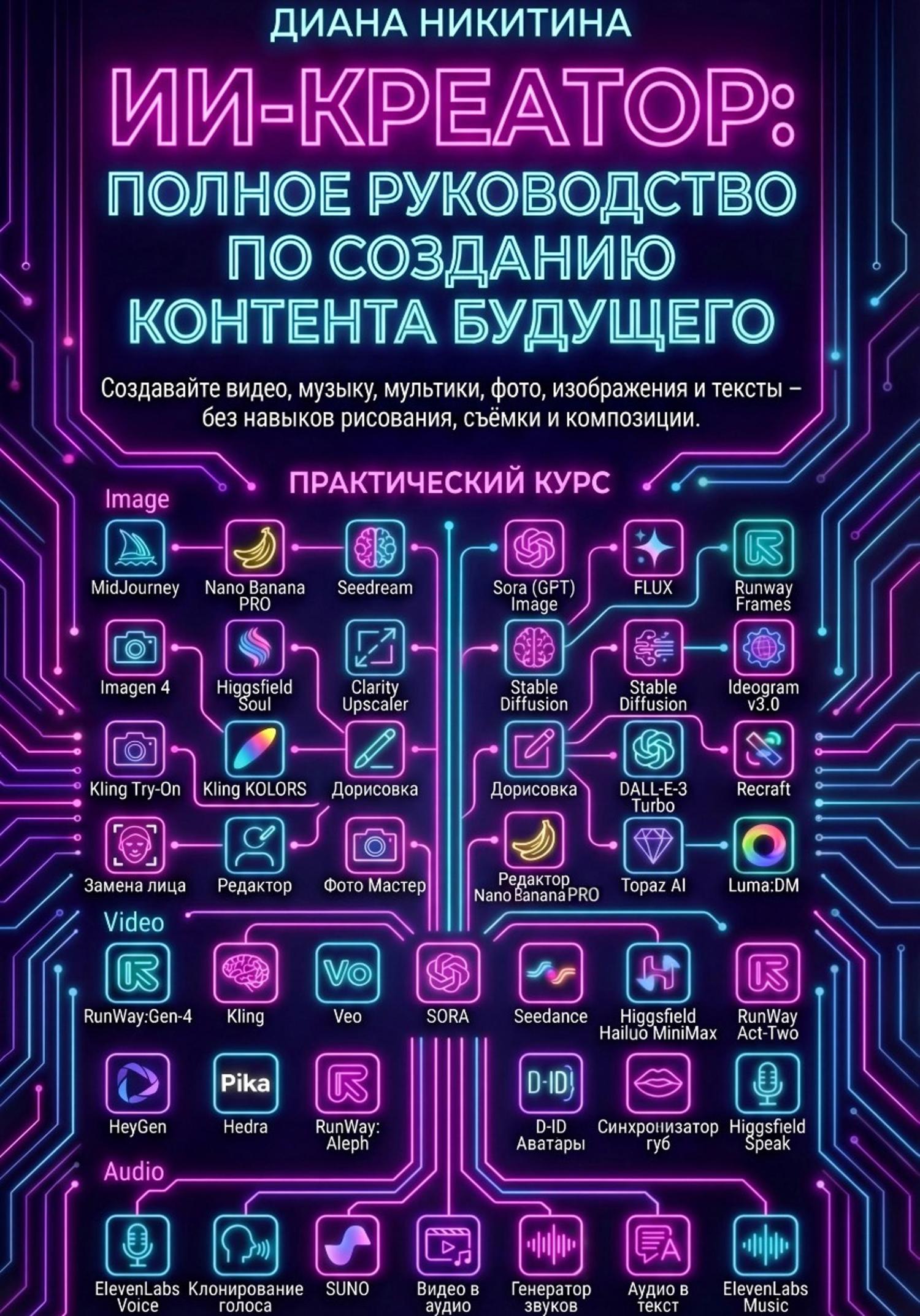 Обложка книги «ИИ-креатор: Полное руководство по созданию контента будущего»