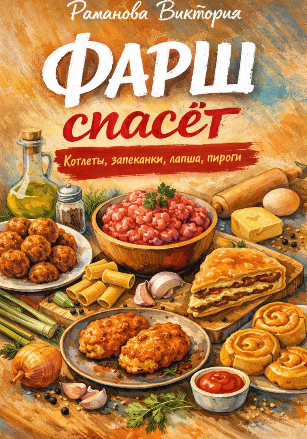 Обложка книги «Фарш спасёт: котлеты, запеканки, лапша, пироги»