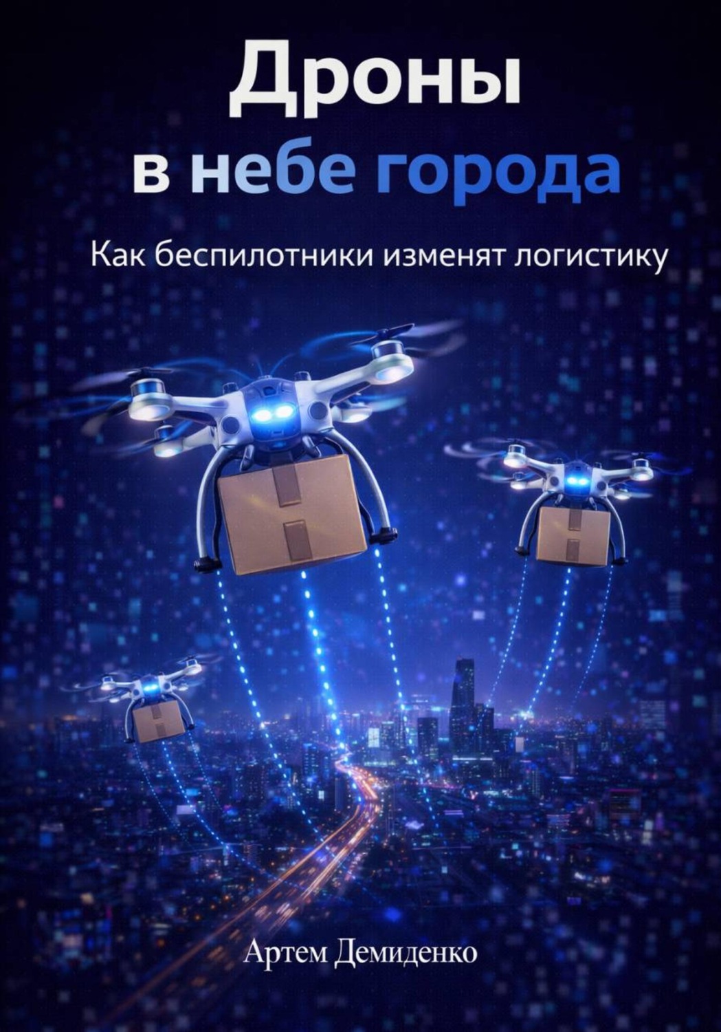 Обложка книги «Дроны в небе города: Как беспилотники изменят логистику»