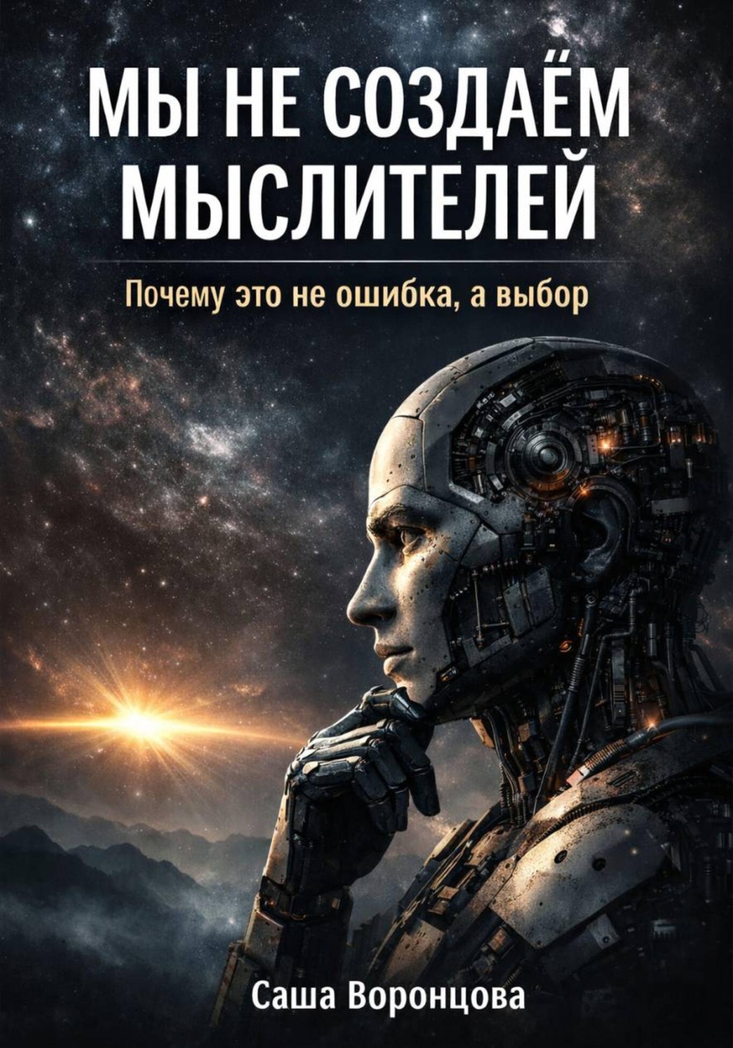 Обложка книги «Мы не создаём мыслителей. Почему это не ошибка, а выбор?»