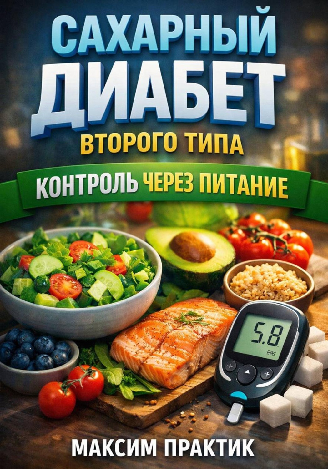 Обложка книги «Сахарный Диабет Второго Типа. Контроль через Питание»