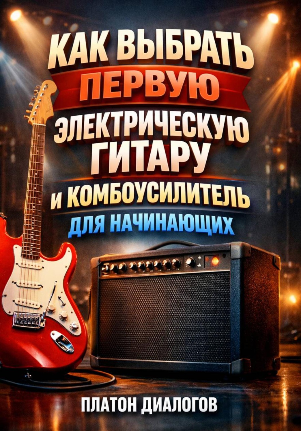 Обложка книги «Как выбрать первую электрическую гитару и комбоусилитель для начинающих»