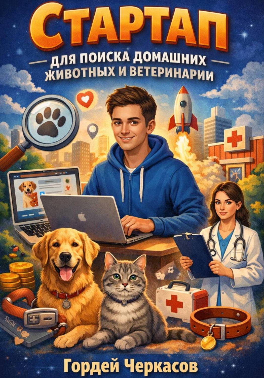 Обложка книги «Стартап для поиска домашних животных и ветеринарии»