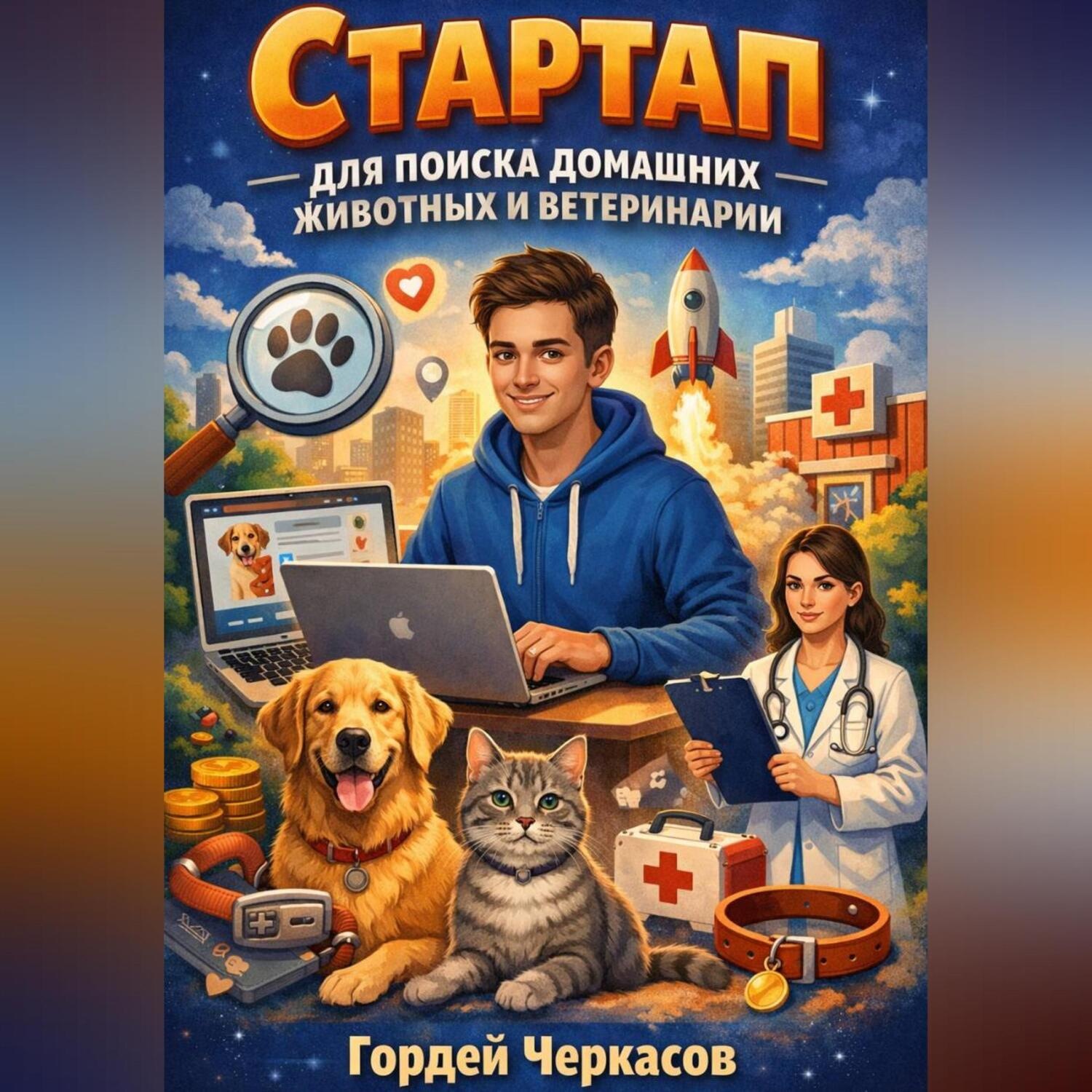 Обложка книги «Стартап для поиска домашних животных и ветеринарии»