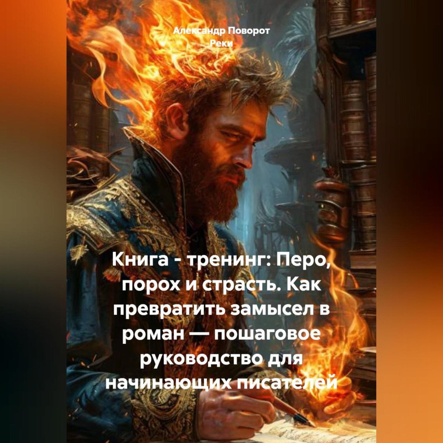 Обложка книги «Книга – тренинг: Перо, порох и страсть. Как превратить замысел в роман – пошаговое руководство для начинающих писателей.»