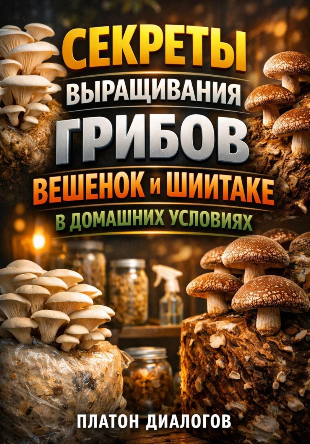 Обложка книги «Секреты выращивания грибов вешенок и шиитаке в домашних условиях»