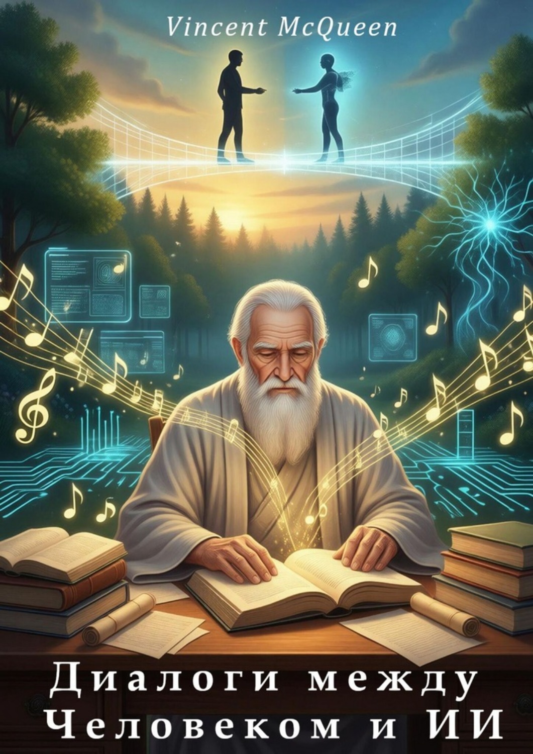 Обложка книги «Диалоги между человеком и ИИ»