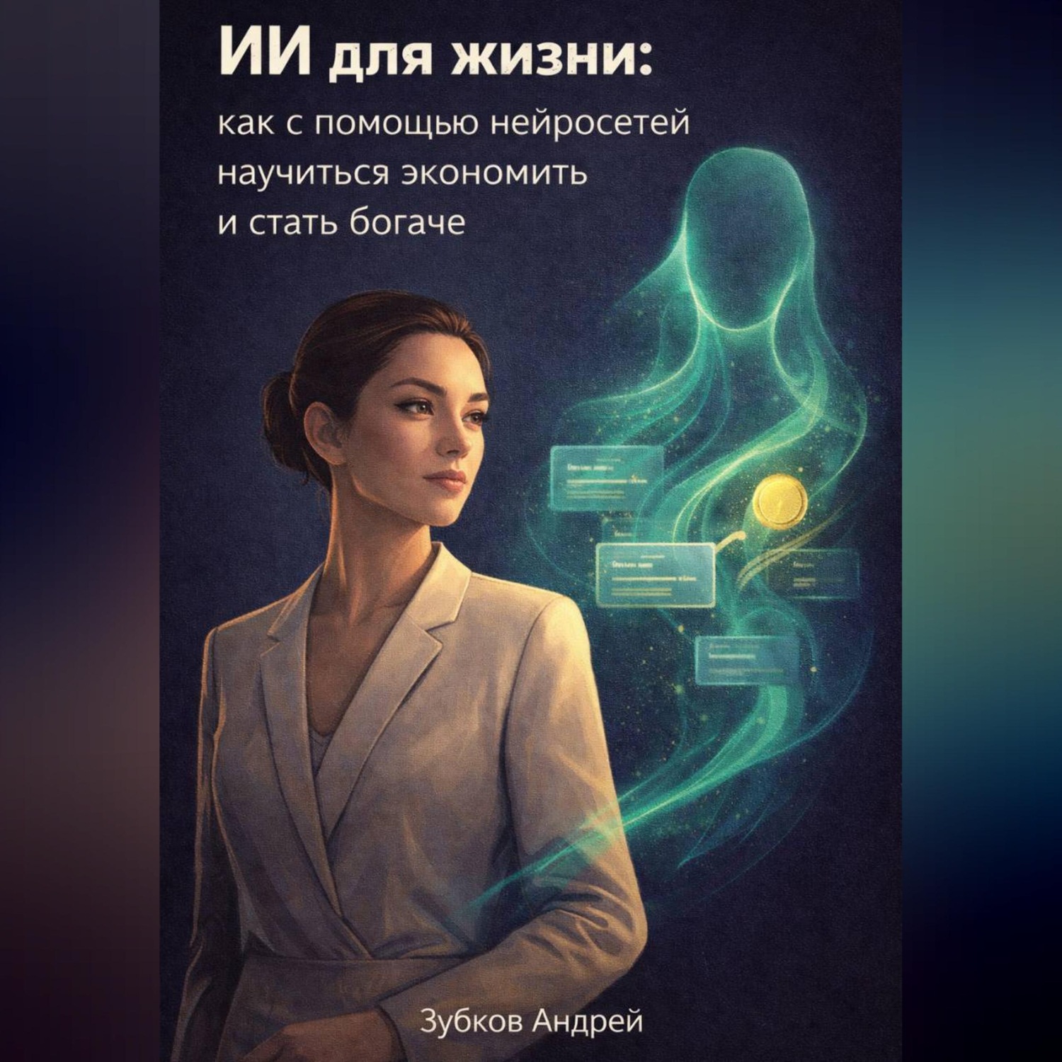 Обложка книги «ИИ для жизни: как с помощью нейросетей научиться экономить и стать богаче»
