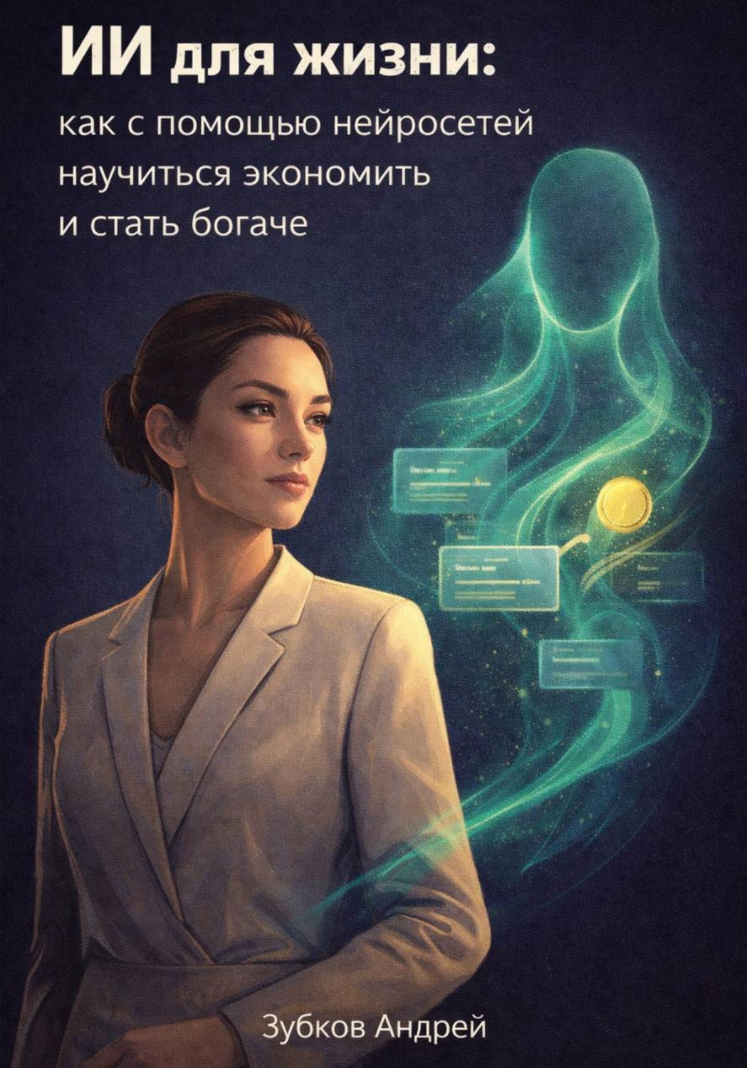Обложка книги «ИИ для жизни: как с помощью нейросетей научиться экономить и стать богаче»