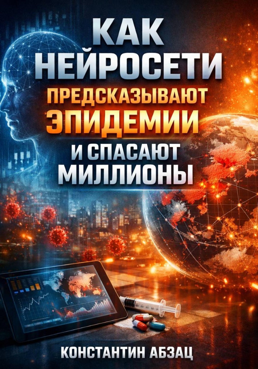 Обложка книги «Как нейросети предсказывают эпидемии и спасают миллионы»