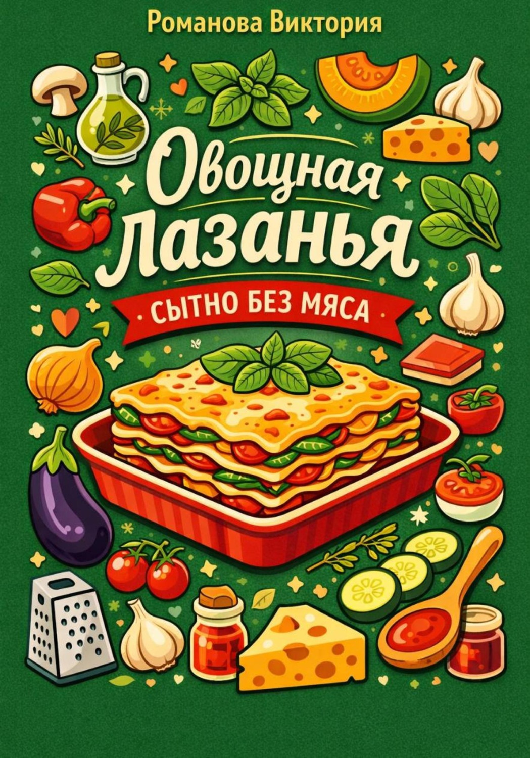 Обложка книги «Овощная лазанья: сытно без мяса»