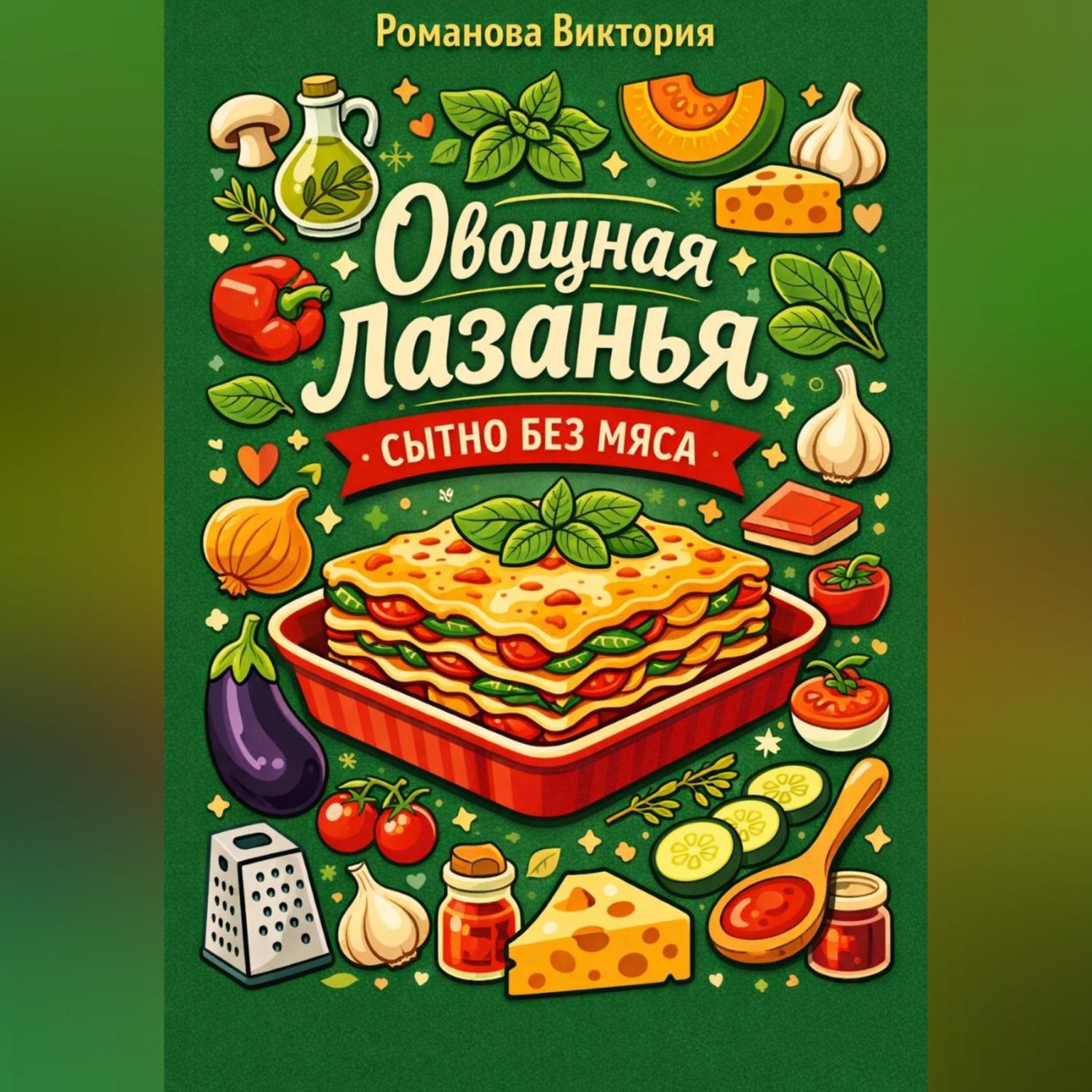 Обложка книги «Овощная лазанья: сытно без мяса»