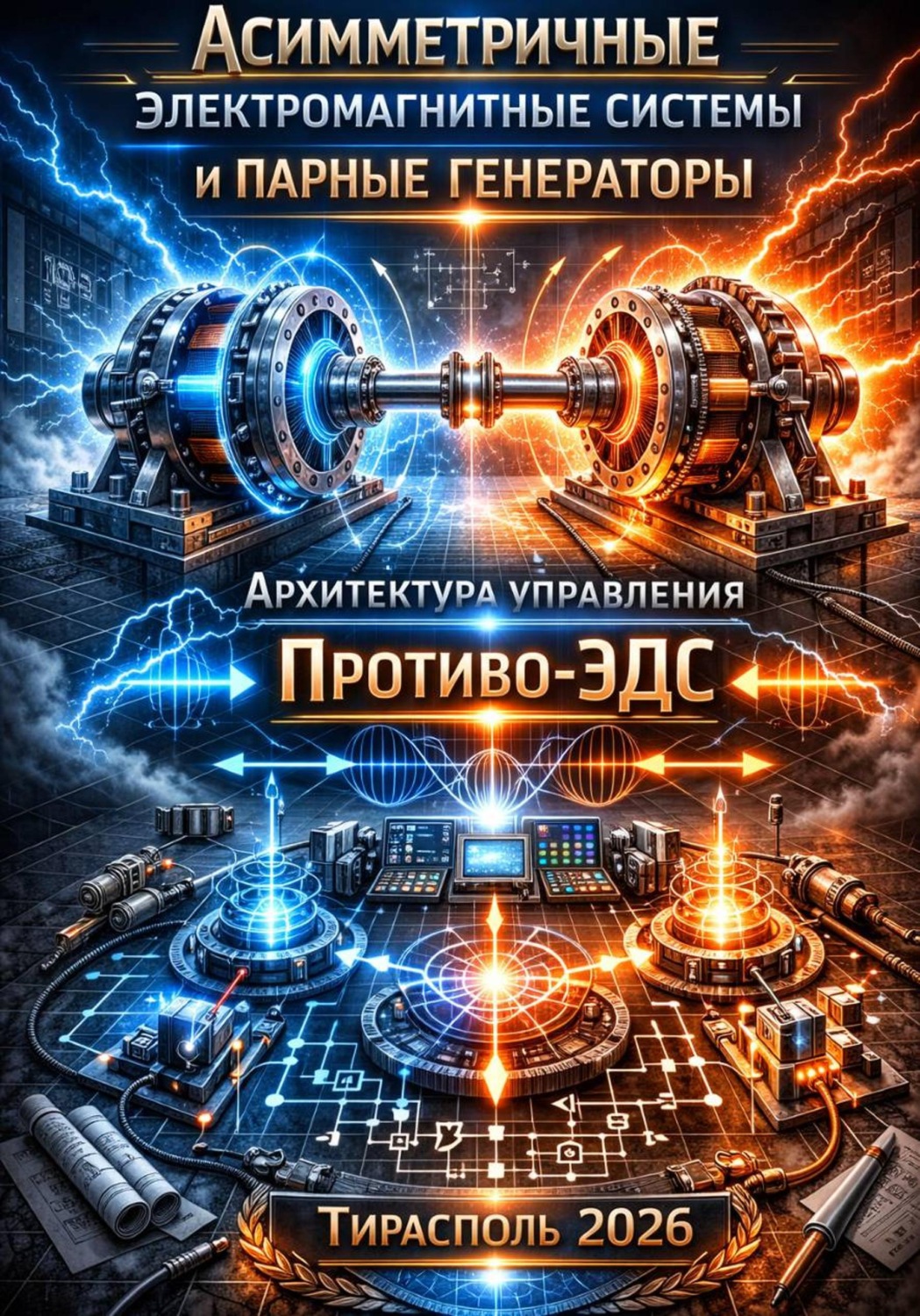 Обложка книги «Асимметричные электромагнитные системы и парные генераторы: Архитектура управления Противо-ЭДС»