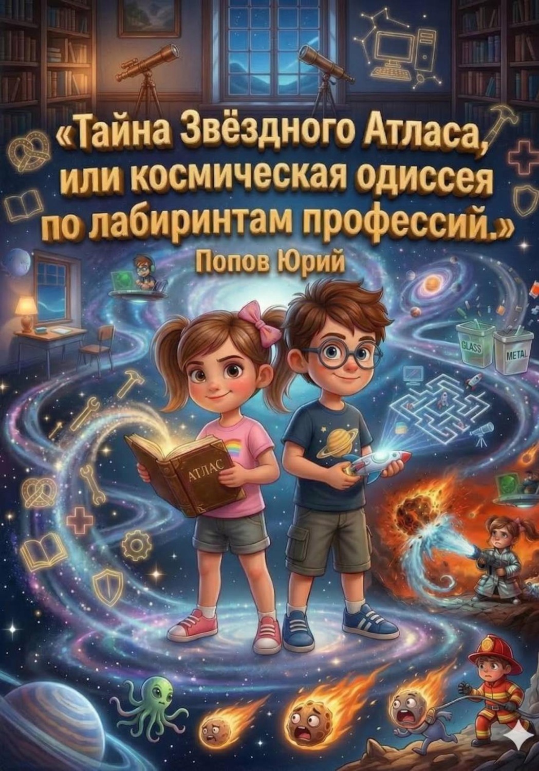 Обложка книги «Тайна Звездного Атласа, или Космическая Одиссея по лабиринтам профессий»