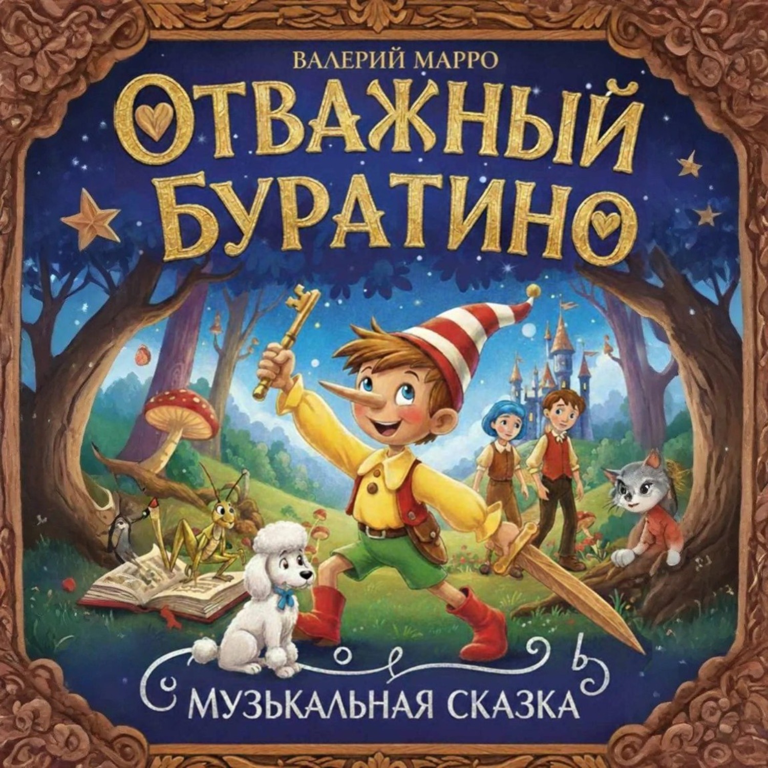 Обложка книги «Отважный Буратино. Музыкальная сказка»
