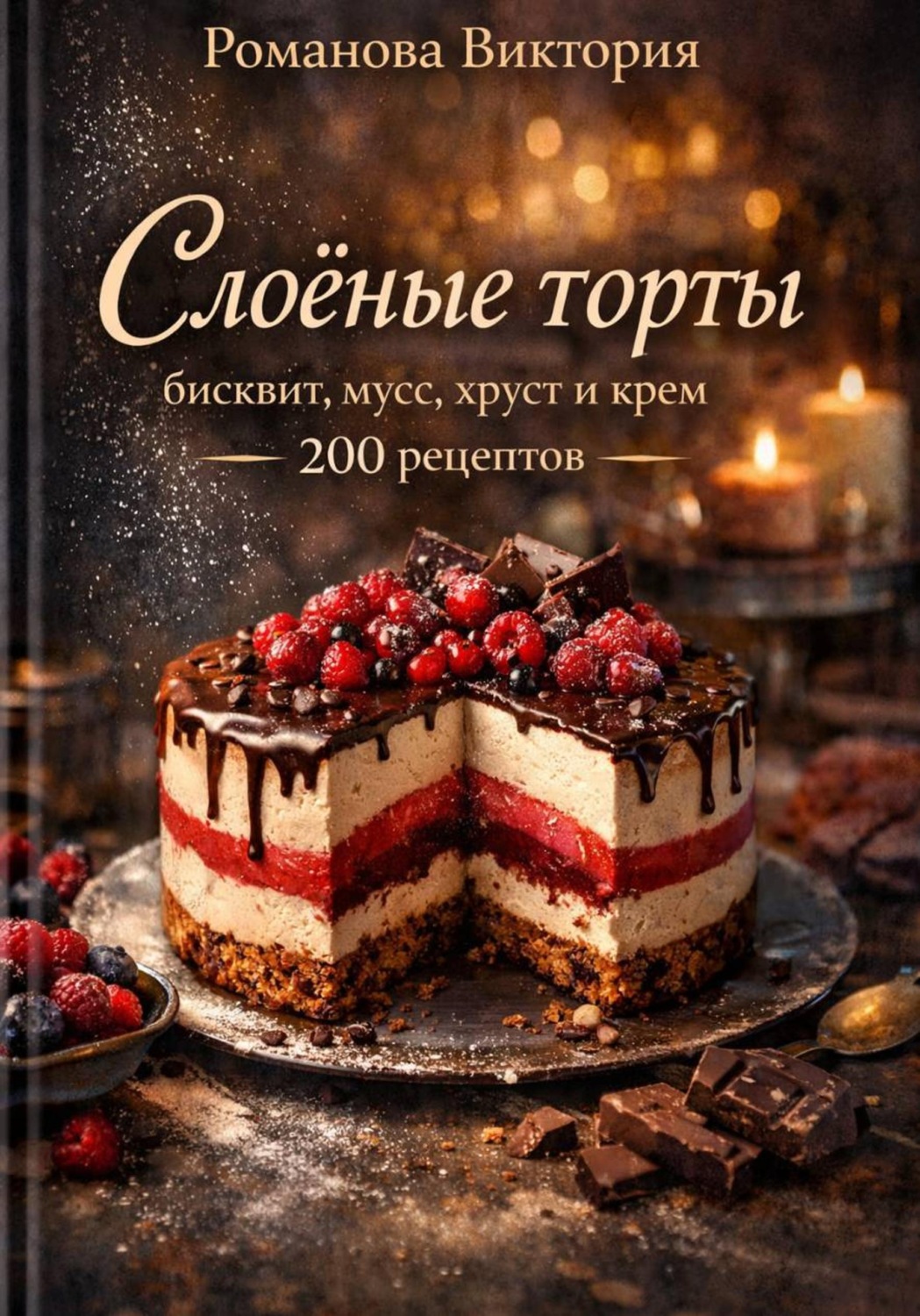 Обложка книги «Слоёные торты: бисквит, мусс, хруст и крем»
