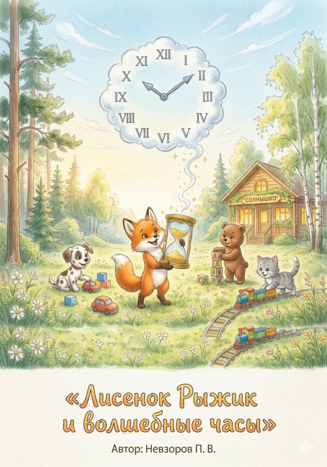 Обложка книги «Лисенок Рыжик и волшебные часы»