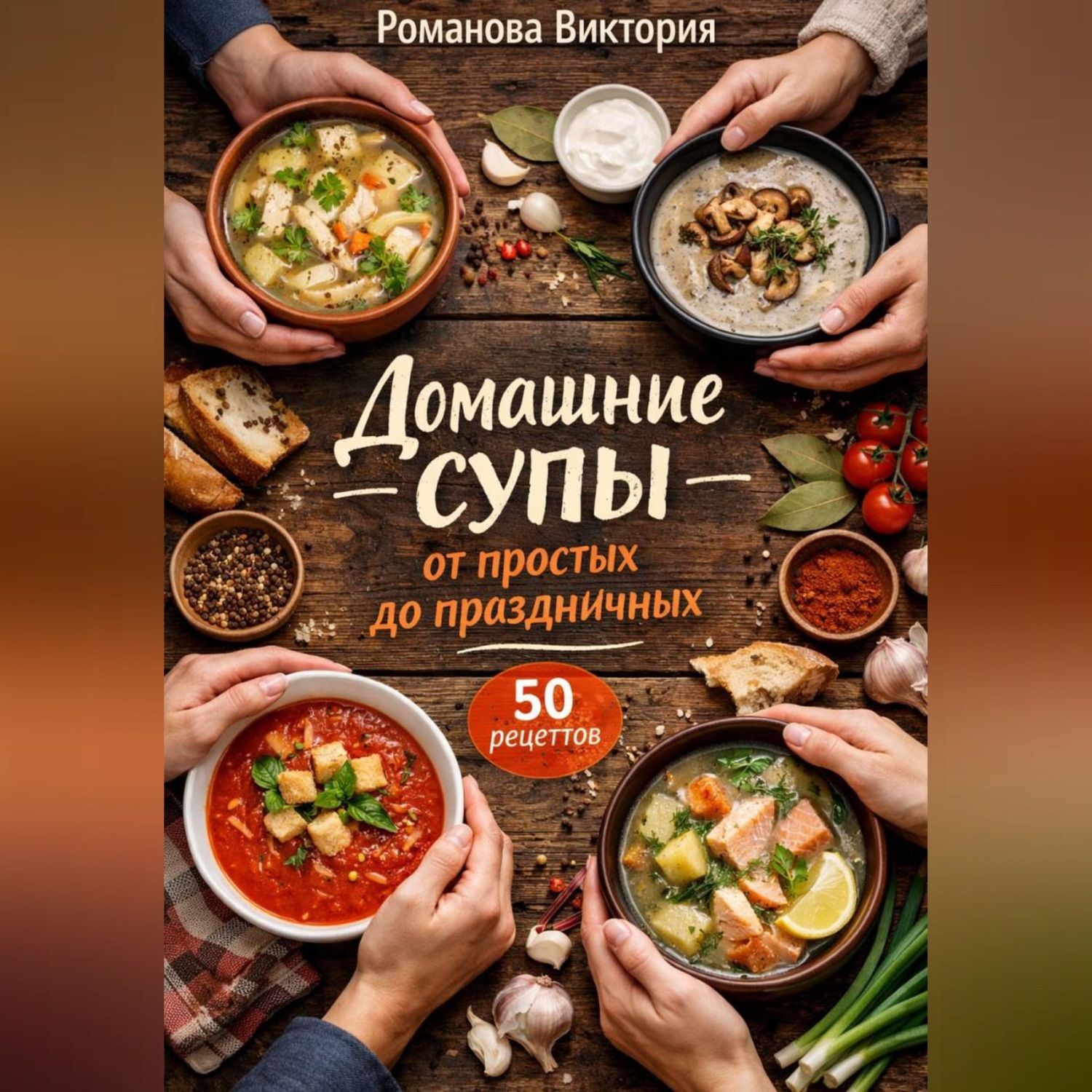 Обложка книги «Домашние супы: от простых до праздничных»