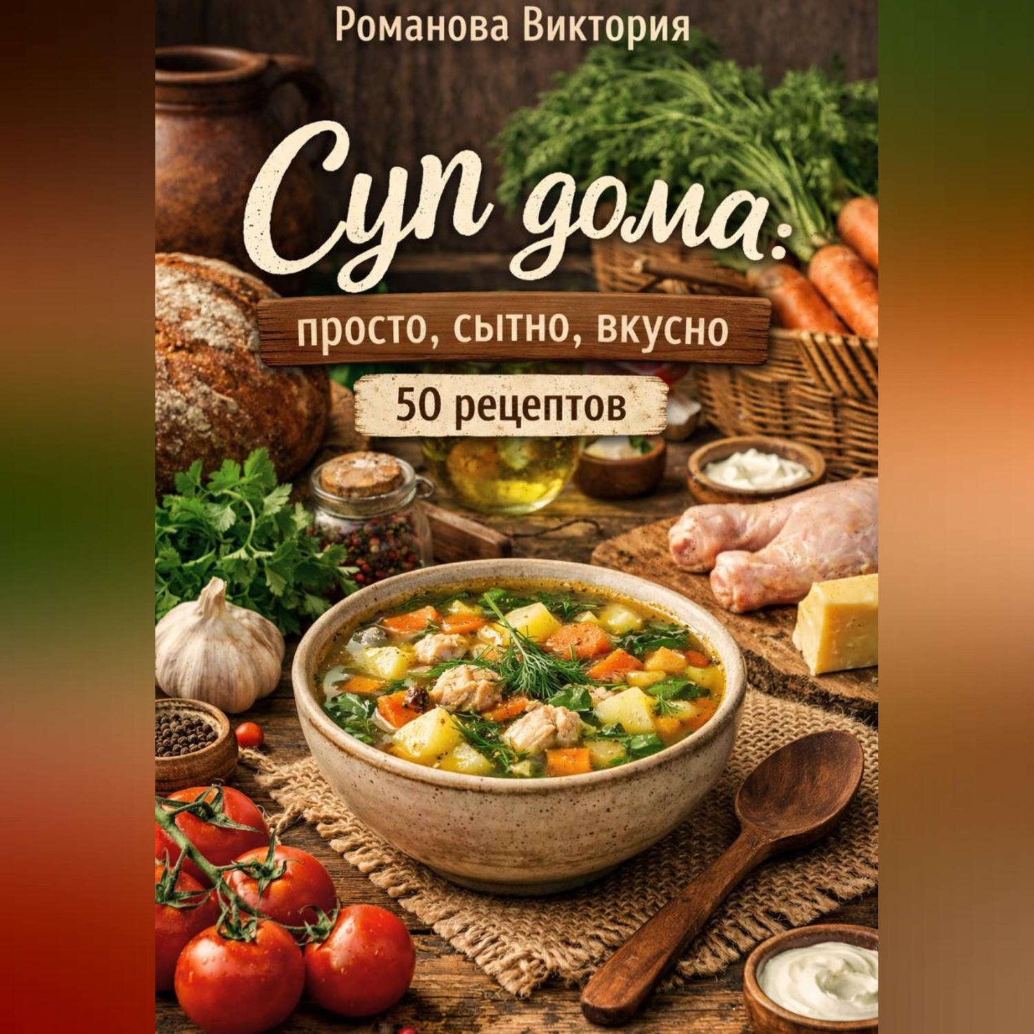 Обложка книги «Суп дома: просто, сытно, вкусно»