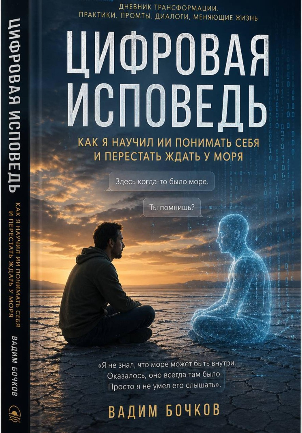 Обложка книги «Цифровая исповедь: Как я научил ИИ понимать себя и перестать ждать у моря»