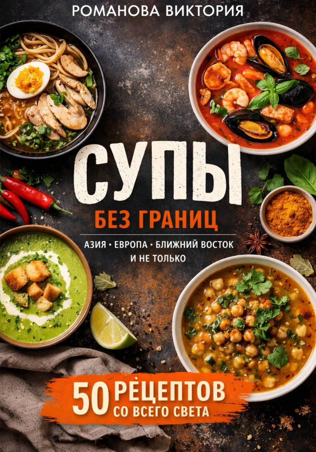 Обложка книги «Супы без границ: Азия, Европа, Ближний Восток и не только»