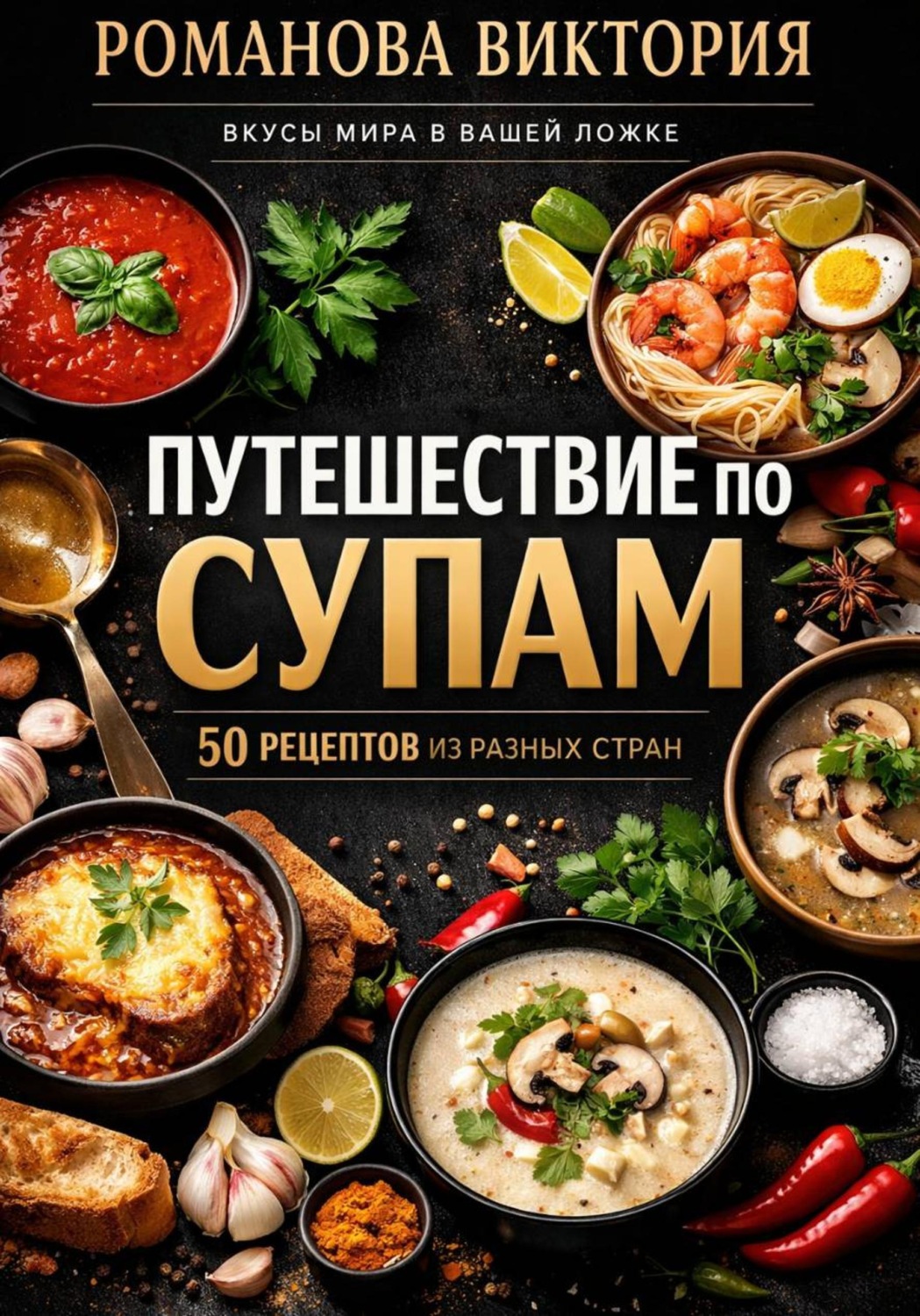 Обложка книги «Путешествие по супам: 50 рецептов из разных стран»