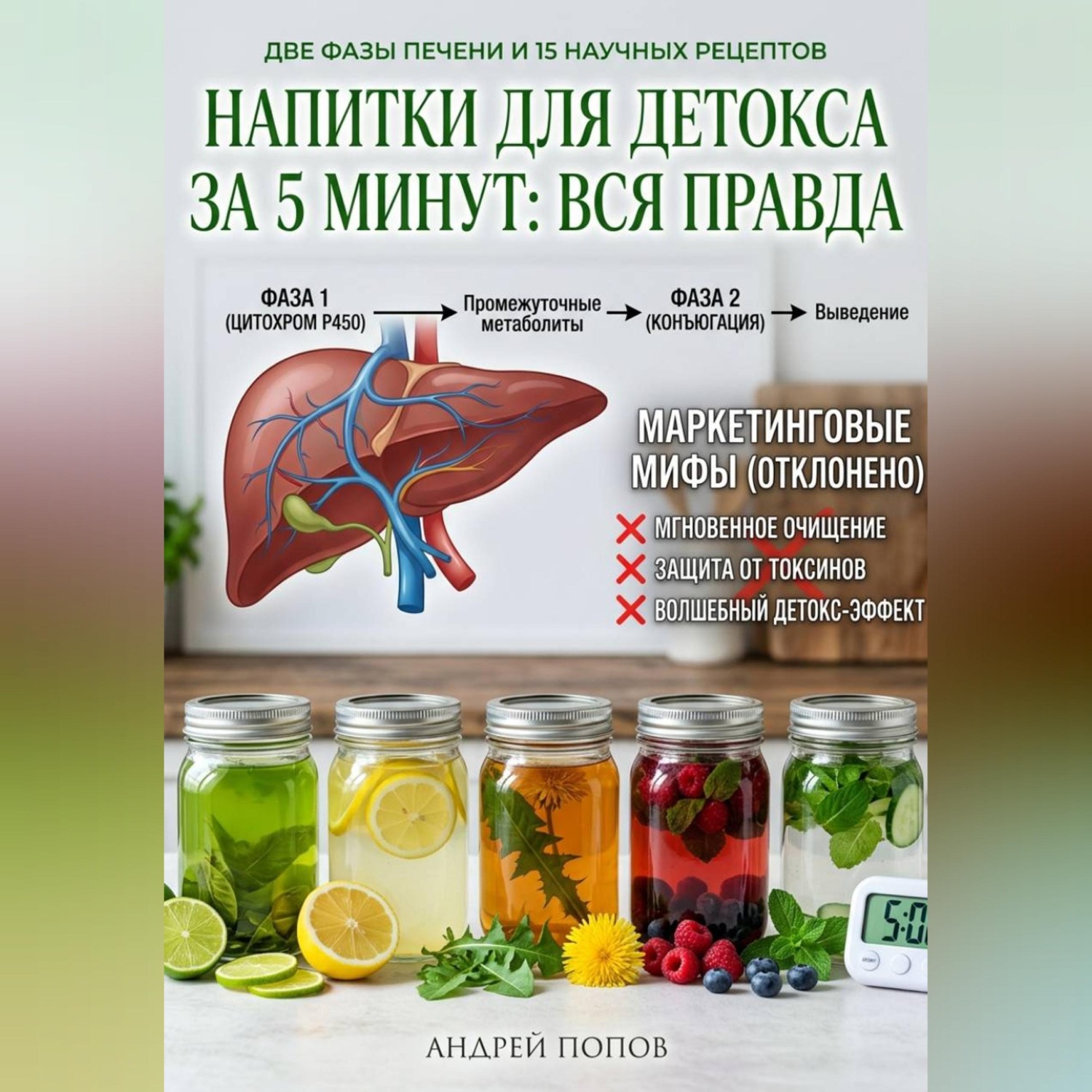 Обложка книги «Напитки для детокса за 5 минут: вся правда»