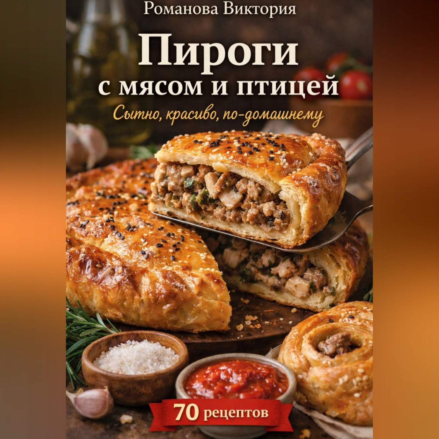 Обложка книги «Пироги с мясом и птицей: сытно, красиво, по-домашнему»
