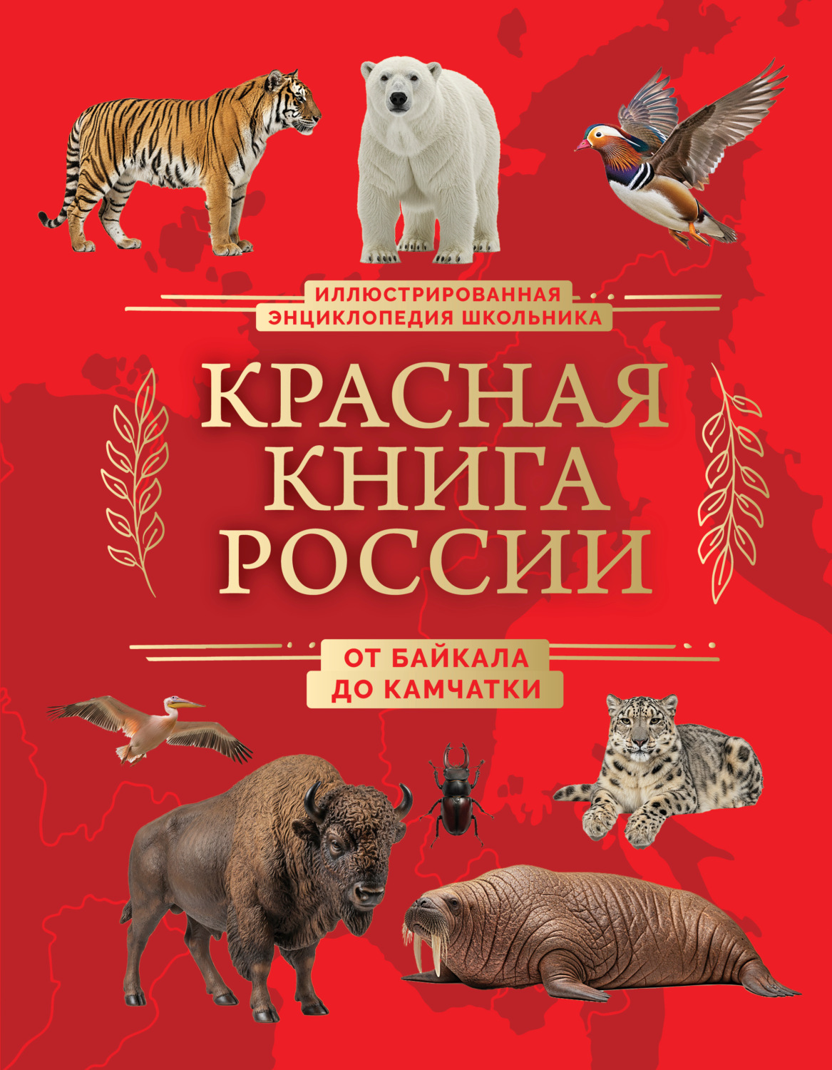 Обложка книги «Красная книга России. От Байкала до Камчатки. Иллюстрированная энциклопедия школьника»