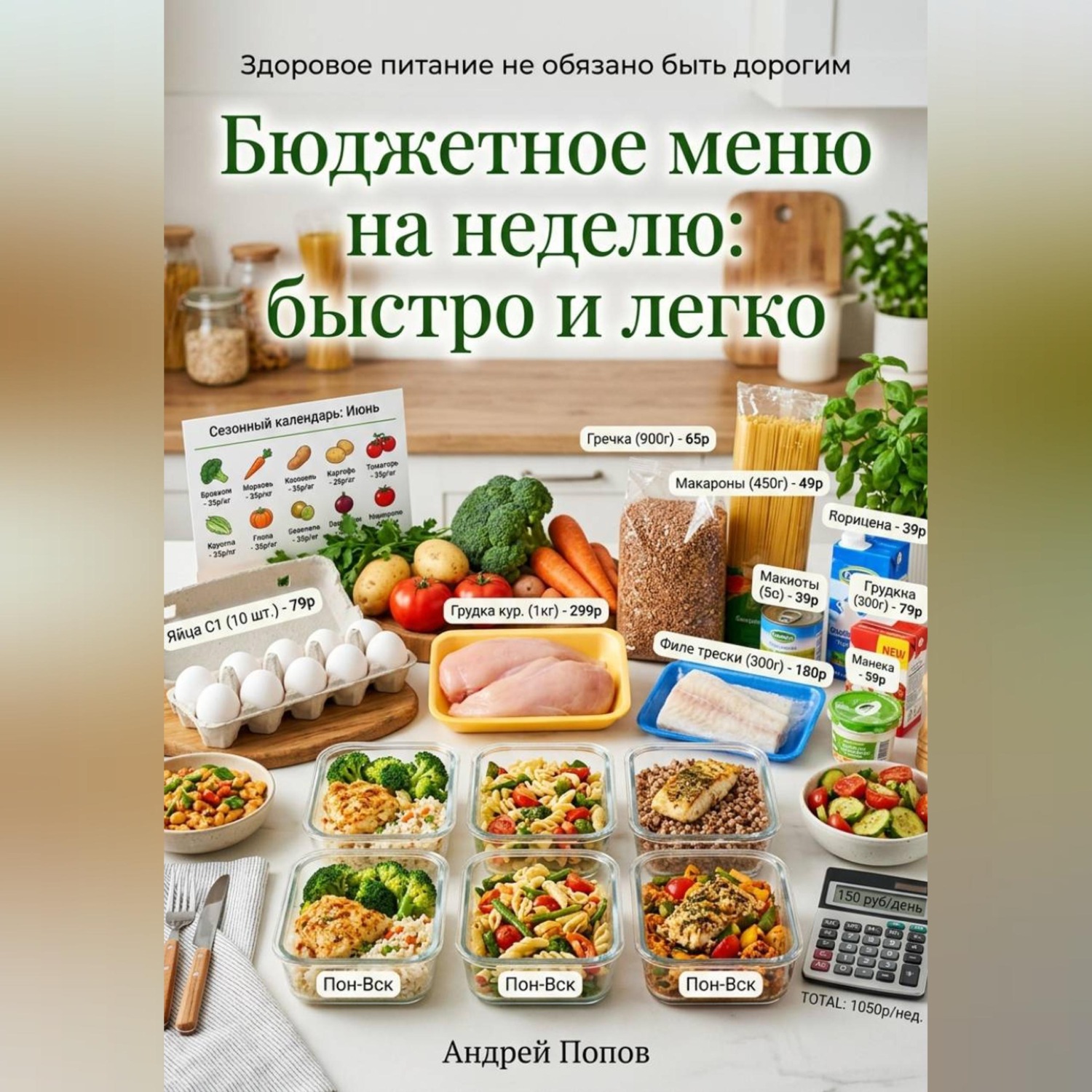 Обложка книги «Бюджетное меню на неделю: быстро и легко»