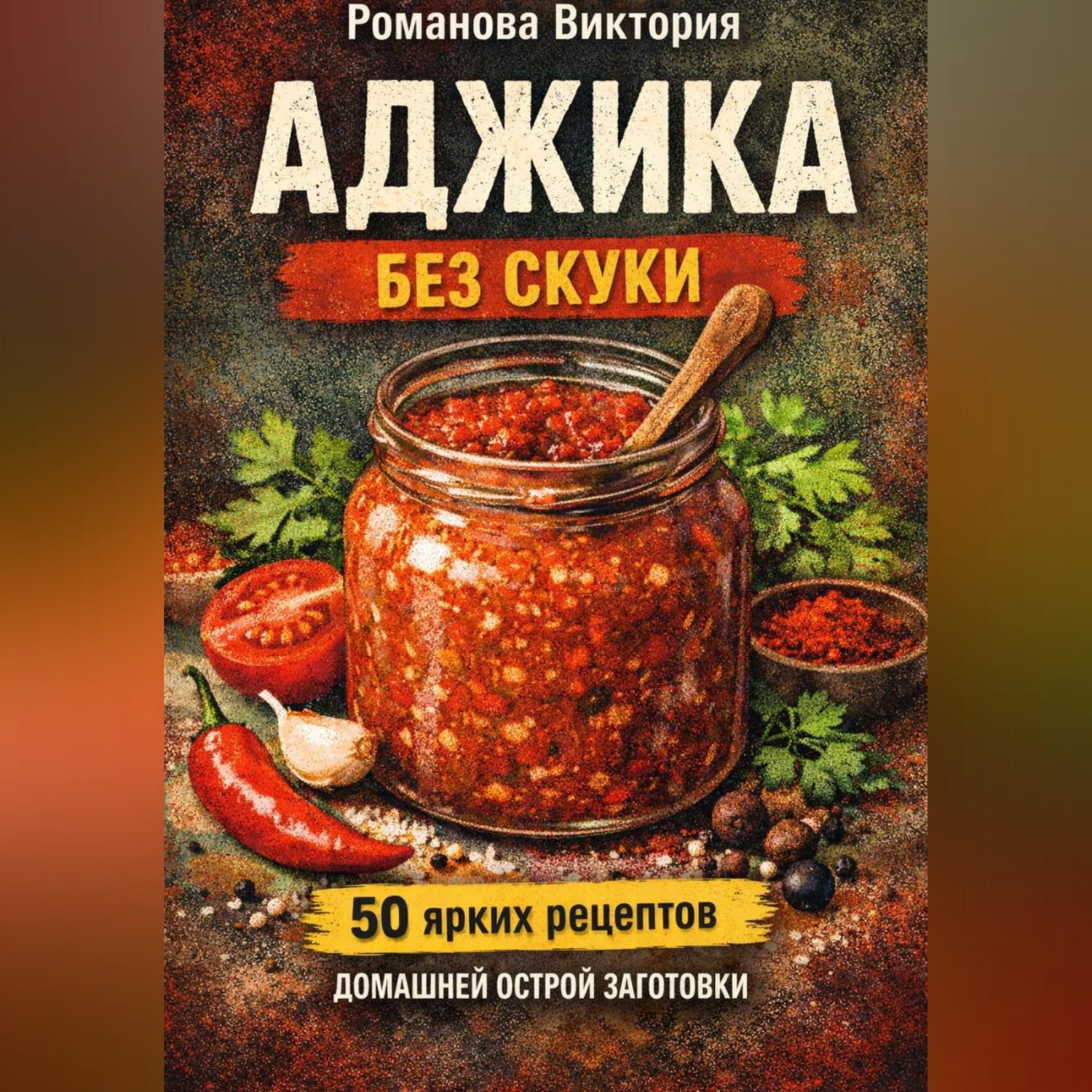 Обложка книги «Аджика без скуки: 50 ярких рецептов домашней острой заготовки»