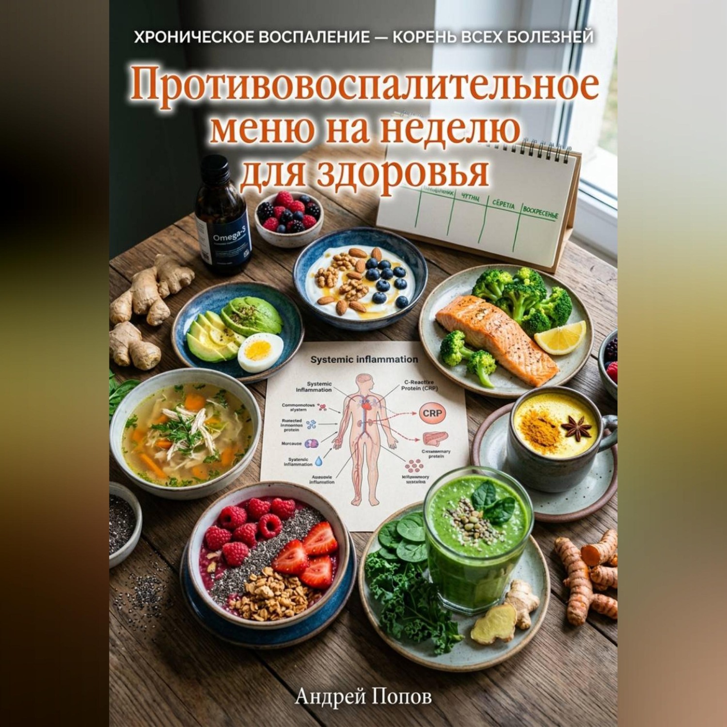 Обложка книги «Противовоспалительное меню на неделю для здоровья»