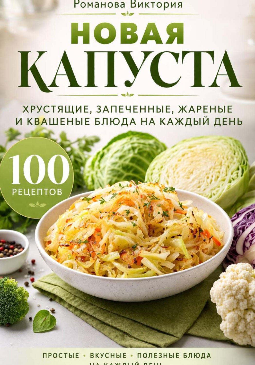 Обложка книги «Новая капуста: хрустящие, запеченные, жареные и квашеные блюда на каждый день»