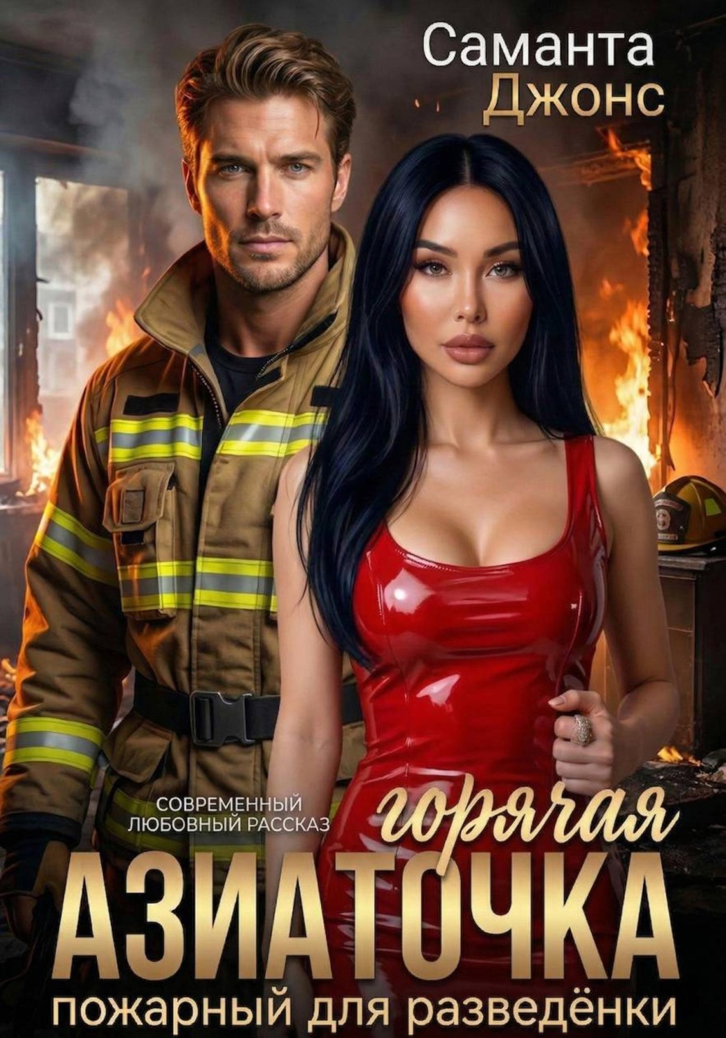Обложка книги «Горячая Азиаточка. Пожарный для разведёнки. Современный любовный рассказ»