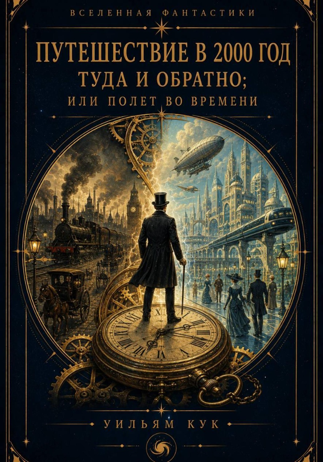 Обложка книги «Путешествие в 2000 год туда и обратно; или Полет во времени»