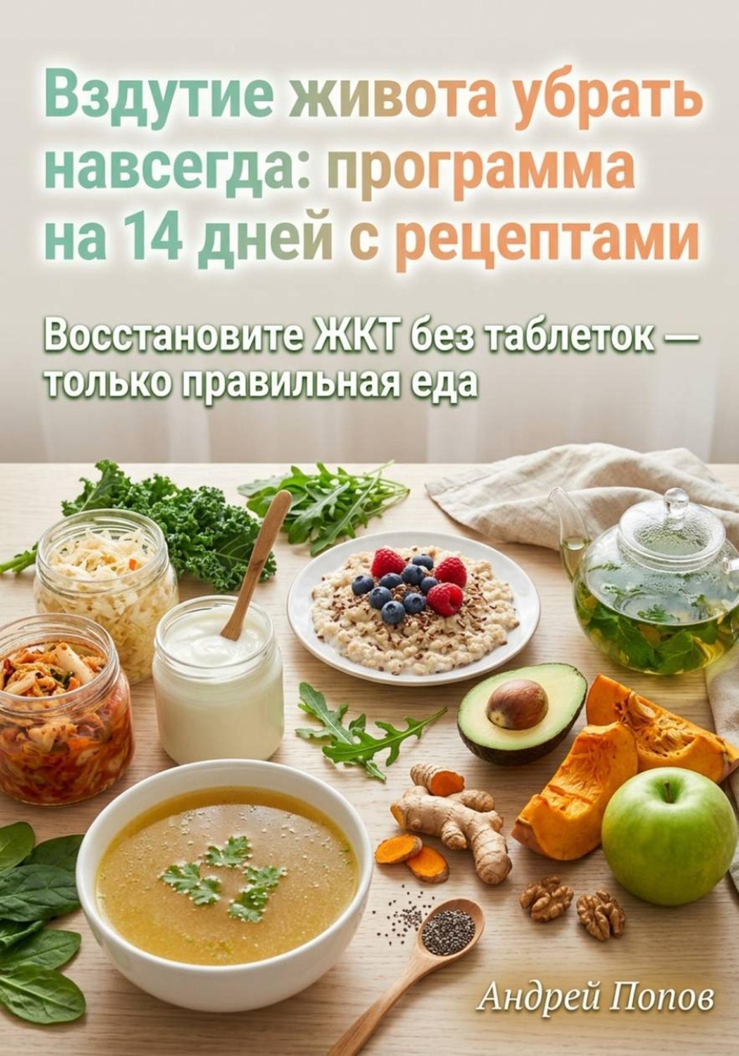 Обложка книги «Вздутие живота убрать навсегда: программа на 14 дней с рецептами»