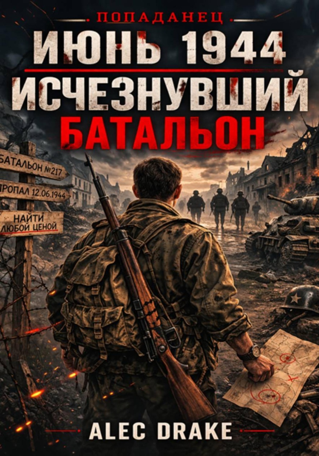 Обложка книги «Попаданец. Июнь 1944. Исчезнувший батальон»