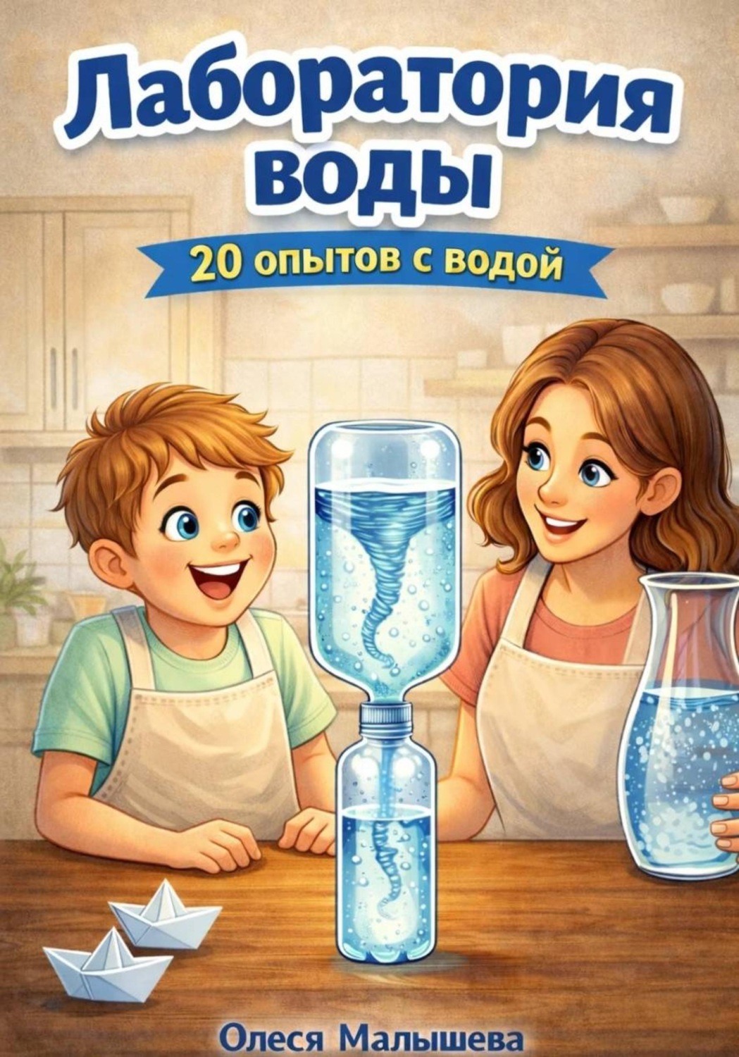 Обложка книги «Лаборатория воды. 20 опытов с водой для дошколят»
