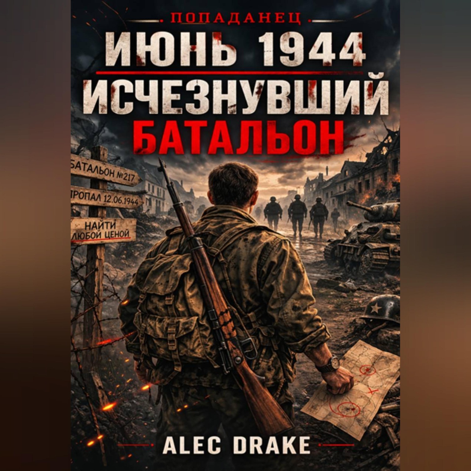 Обложка книги «Попаданец. Июнь 1944. Исчезнувший батальон»