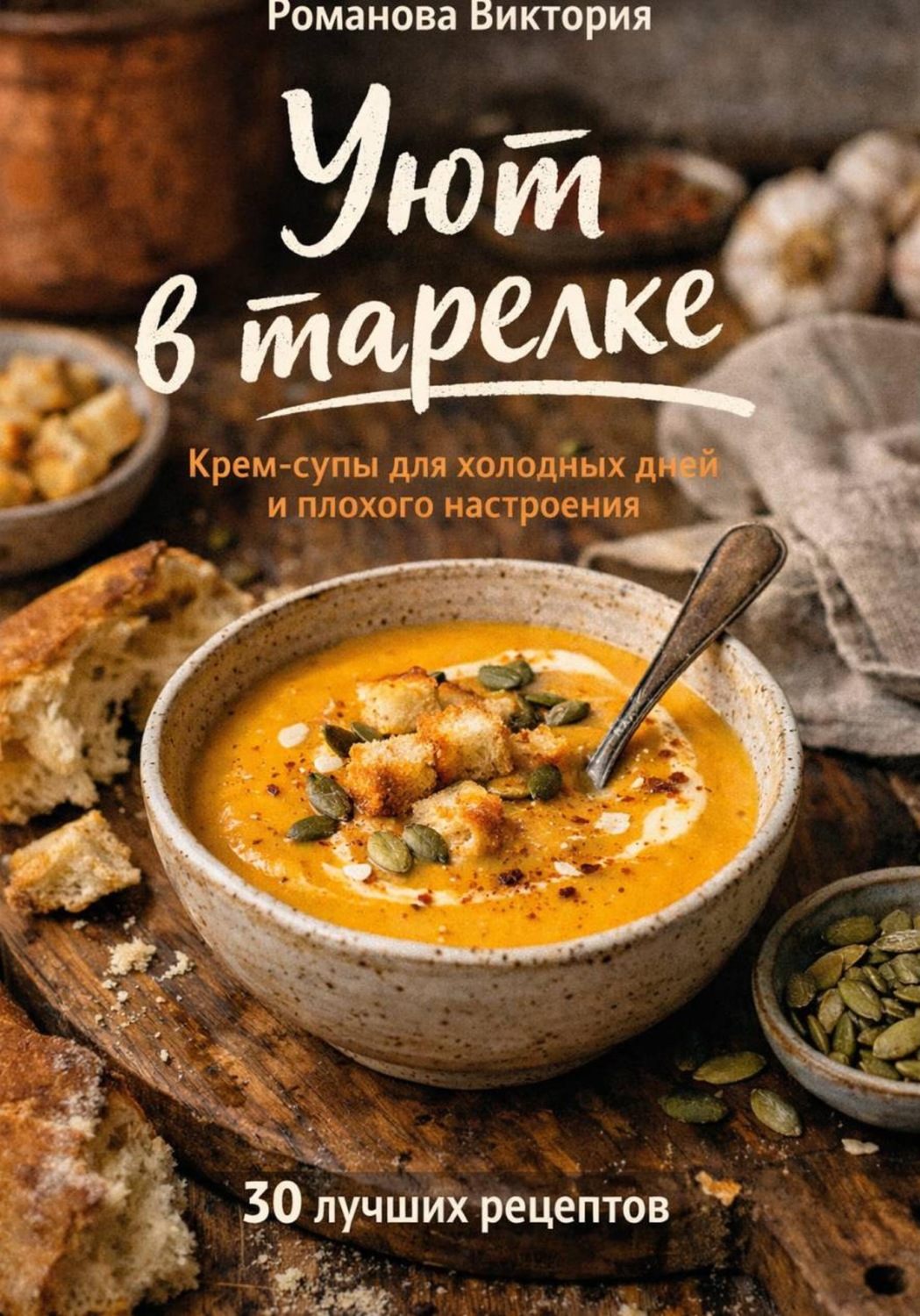 Обложка книги «Уют в тарелке: крем-супы для холодных дней и плохого настроения»