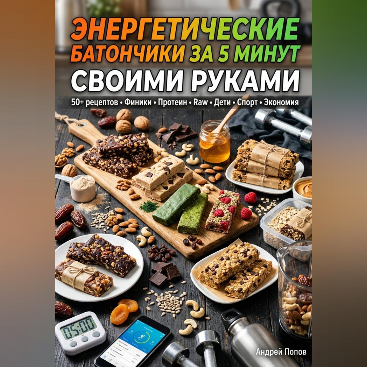 Обложка книги «Энергетические батончики за 5 минут своими руками»