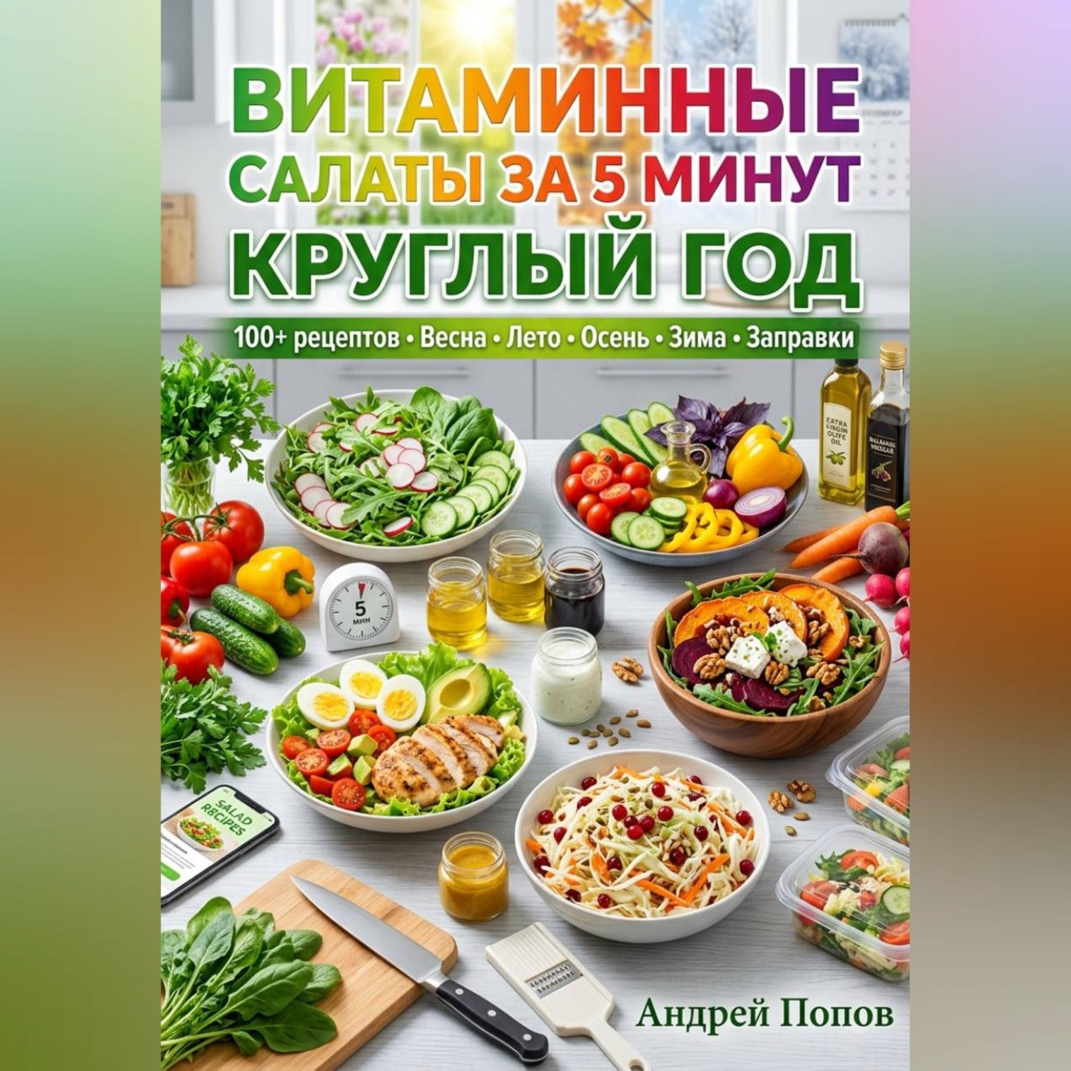 Обложка книги «Витаминные салаты за 5 минут круглый год»